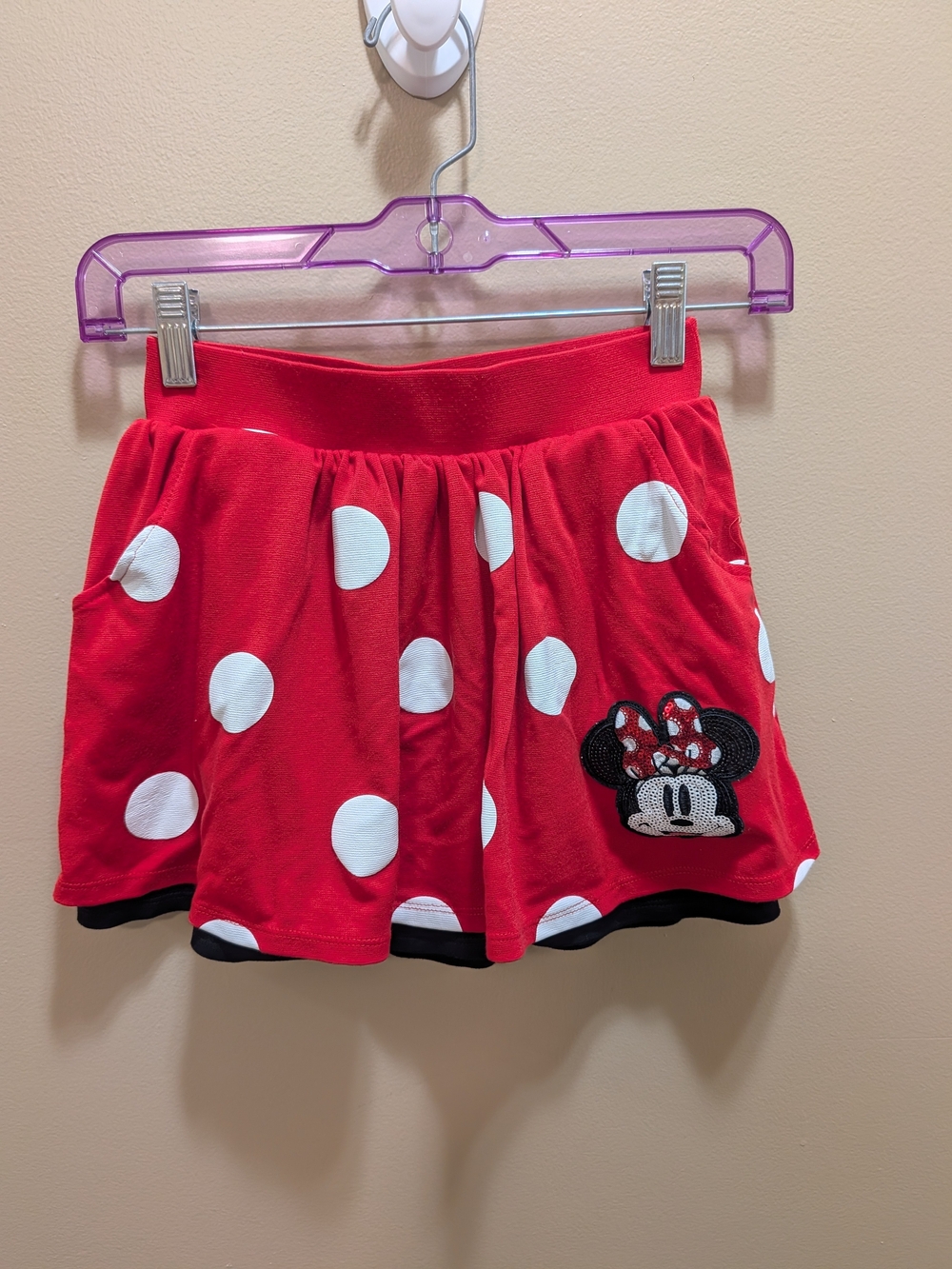 Disney Red White Polka Dot Minnie Mouse Skirt Size 7/8